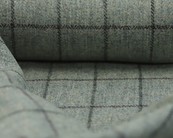 Tela de tweed de lana 100 % con panel de ventana verde marino Tela fabricada en el Reino Unido **Vendida por medio metro** Not Harris - ¡Hermosa tela de lana fabricada en Gran Bretaña!