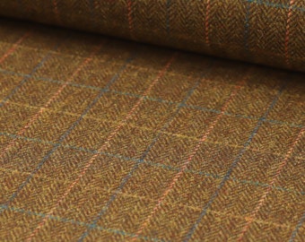 Autumn Overcheck 100% Wool Tweed Fabric UK Made Cloth  **Sold By The Half-Metre** Not Harris - Beautiful British Made Wool Fabric!