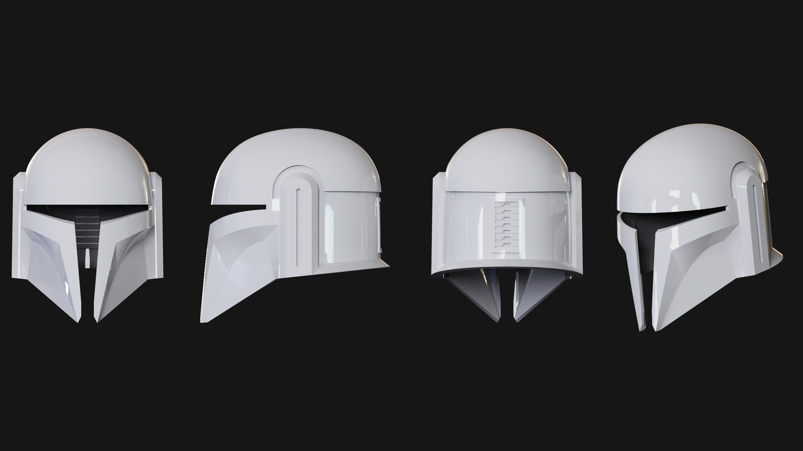 Custom Mandalorian Helmet file for 3D Printing STL. Set of