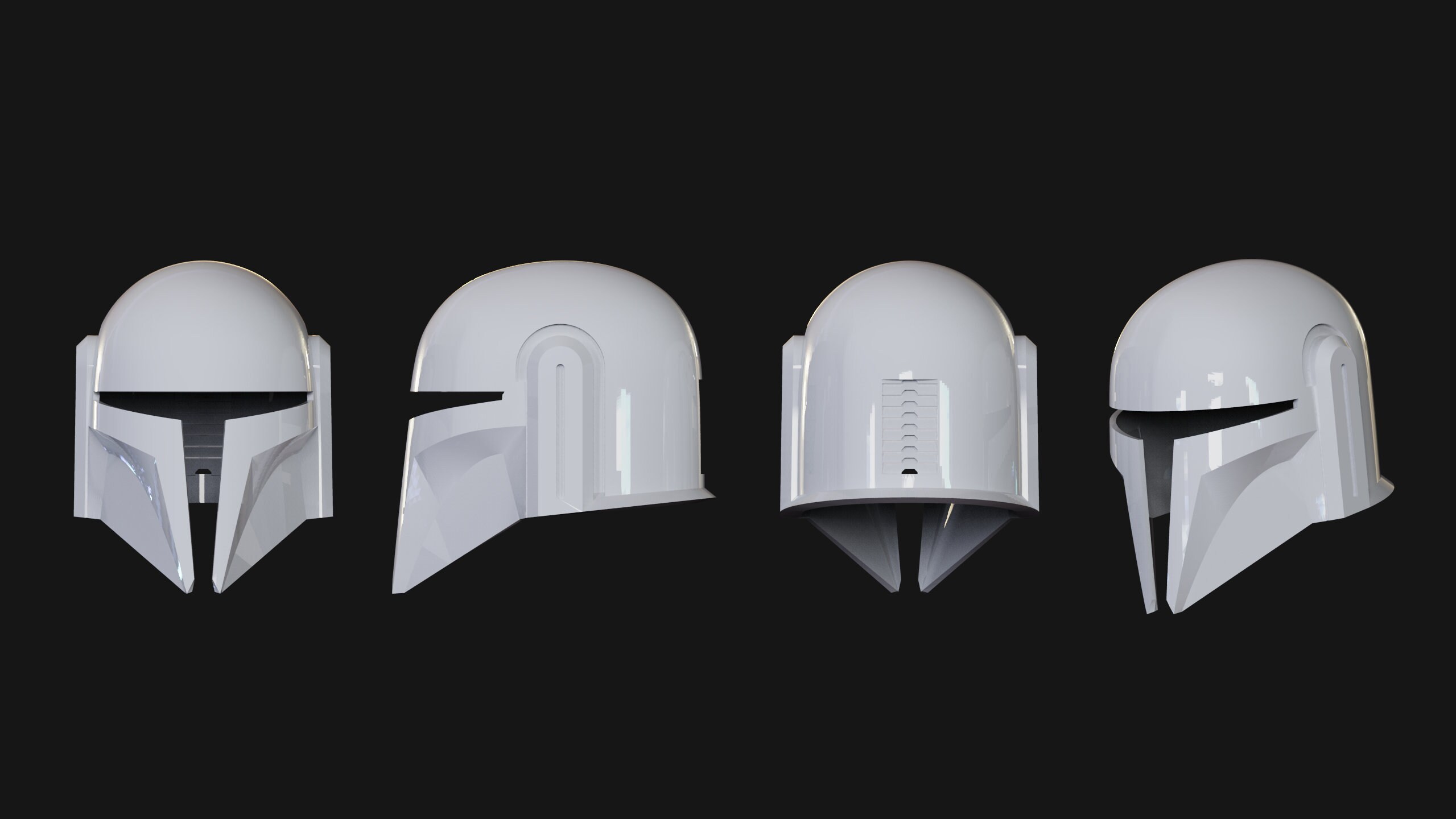 Custom Mandalorian Helmet file for 3D Printing STL. Set of