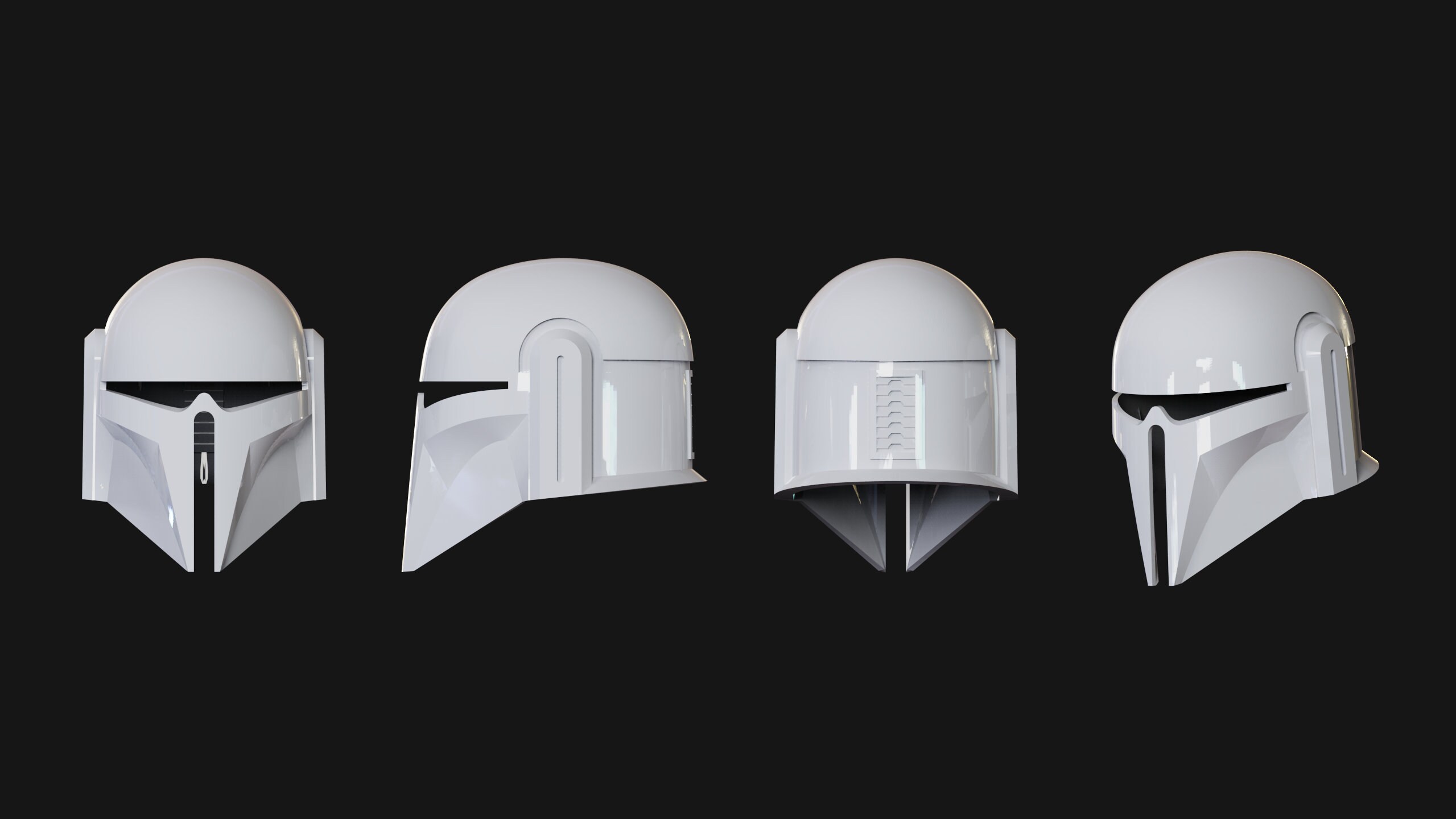 Custom Mandalorian Helmet file for 3D Printing STL. Set of