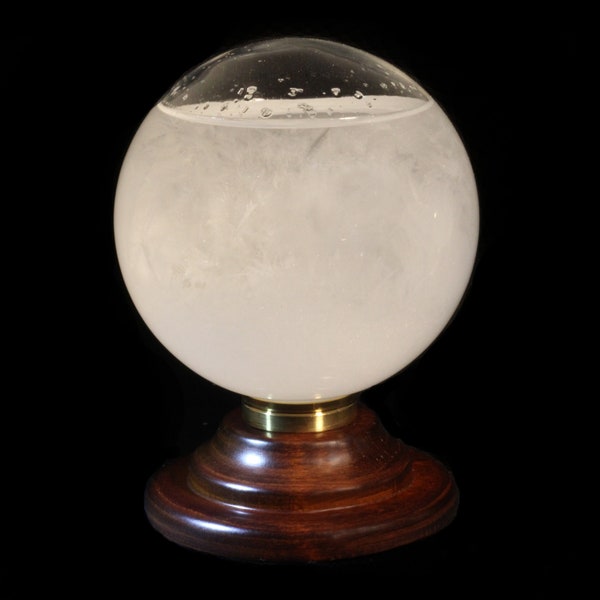 Habrgold Stormglass, Storm glass, Weather glass, Weather Forecaster, Barometer, RS-K80 (Glass, Beech wood, Brass)