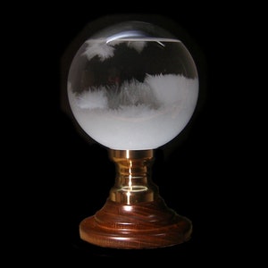 Habrgold Stormglass, Storm glass, Weather glass Weather, Forecaster, Barometer, NS-K80 (Glass, Beech wood, Brass)