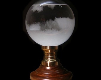 Habrgold Stormglass, Storm glass, Weather glass Weather, Forecaster, Barometer, NS-K80 (Glass, Beech wood, Brass)