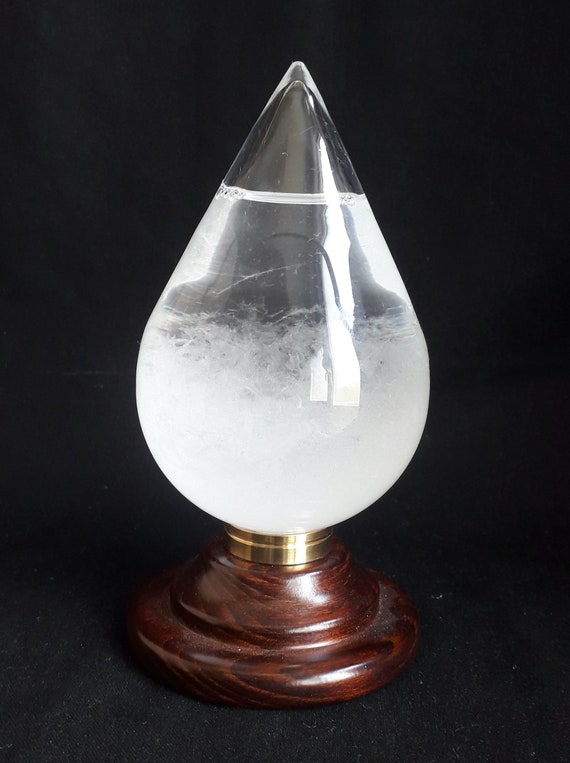 Habrgold Stormglass, Storm glass, Weather glass, Weather Forecaster,  Barometer, RS-KA70 (Glass, Beech wood, Brass)