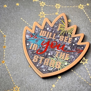 I Will See You In The Stars - 1.75&quot; Antique Copper Plated Hard Enamel Pin, Yondu
