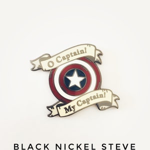 Oh Captain, My Captain America - Shield 1.25&quot; Enamel Pin - Choice of Steve or Bucky