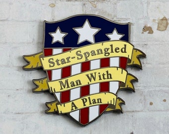 Star-Spangled Man - Captain America Shield - 1.75" Wide Enamel Pin - First Avenger