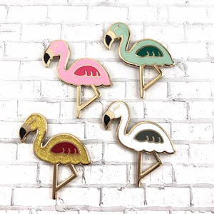 Pink Flamingo Hard Enamel Lapel Pin – Gold Tone, Tropical Bird Design, Gift Boxed - View #6