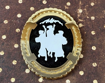 Agatha’s Pendant - 1.5” Tall Gold Plated Enamel Pin - Witch, Magic, Brooch