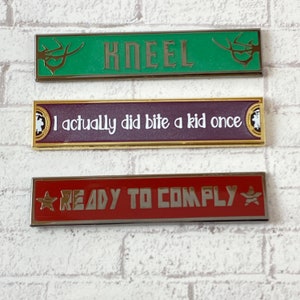 Quote Series 8 - 2&quot; Hard Enamel Pins - Winter Solider, Hela, Agatha, Bucky