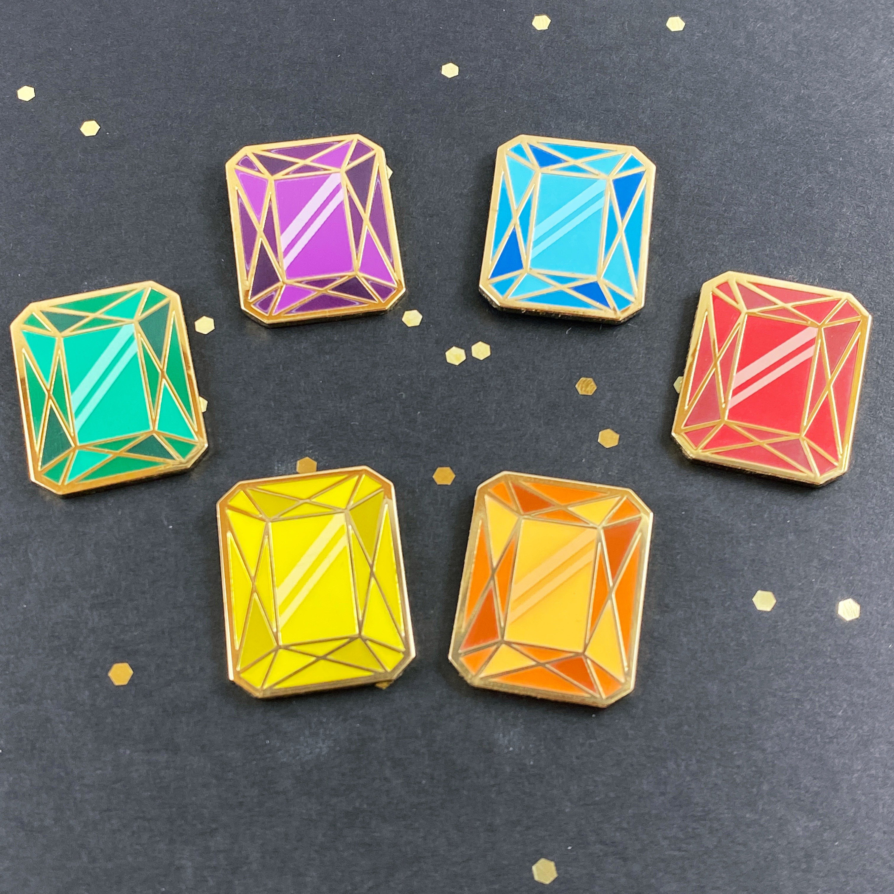 Marvelous Gems Series 1 - 1" Hard Enamel Pins with Screen Printi…
