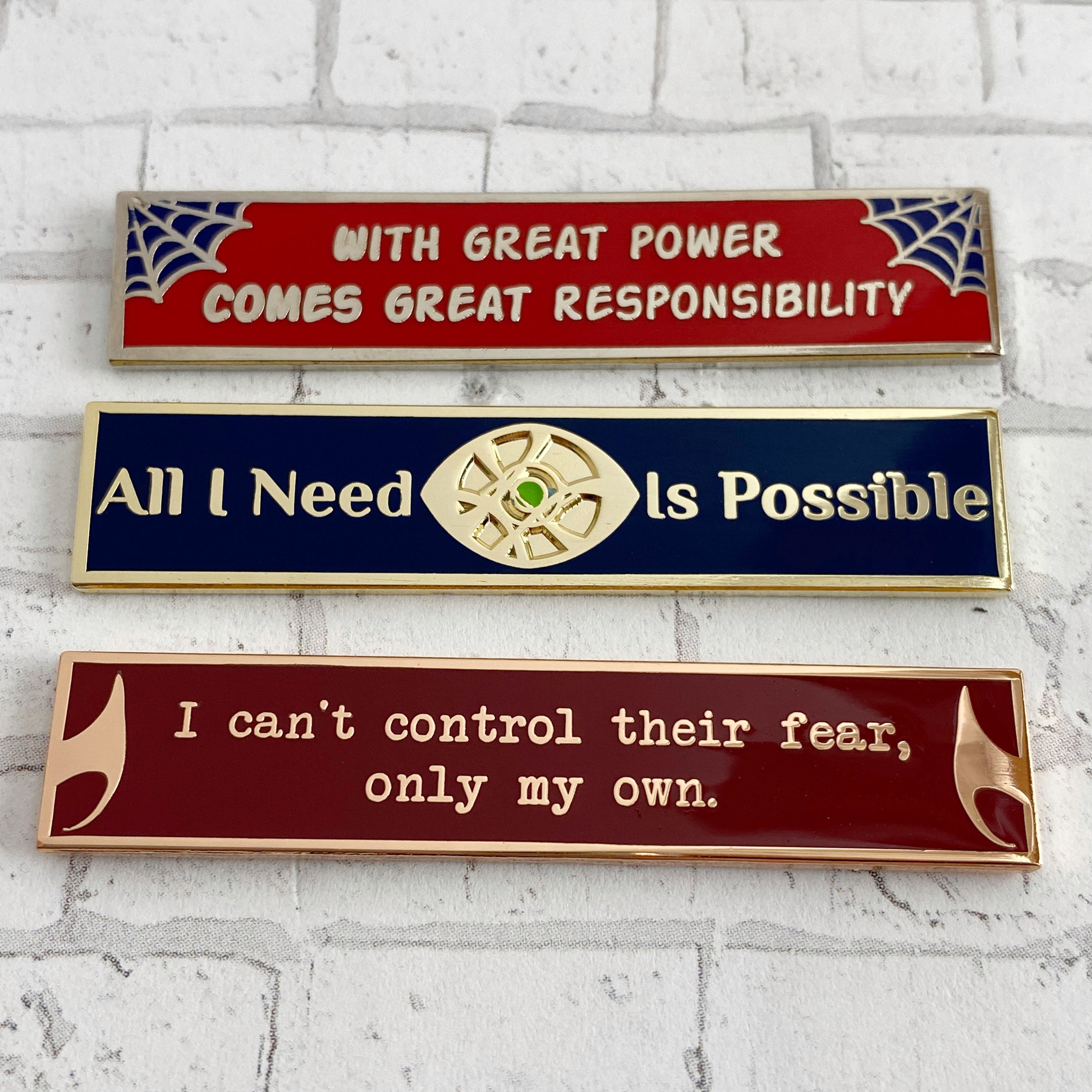 Quote Series 6 - Mindfulness 2" Hard Enamel Pins - Fear, Possibi…
