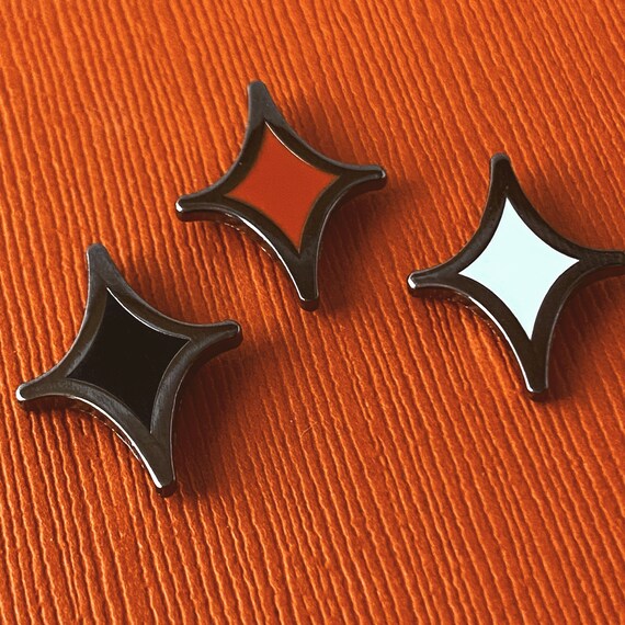 Halloween Stardust Mini Pins: Black Nickel-Plated Enamel - Set of 3