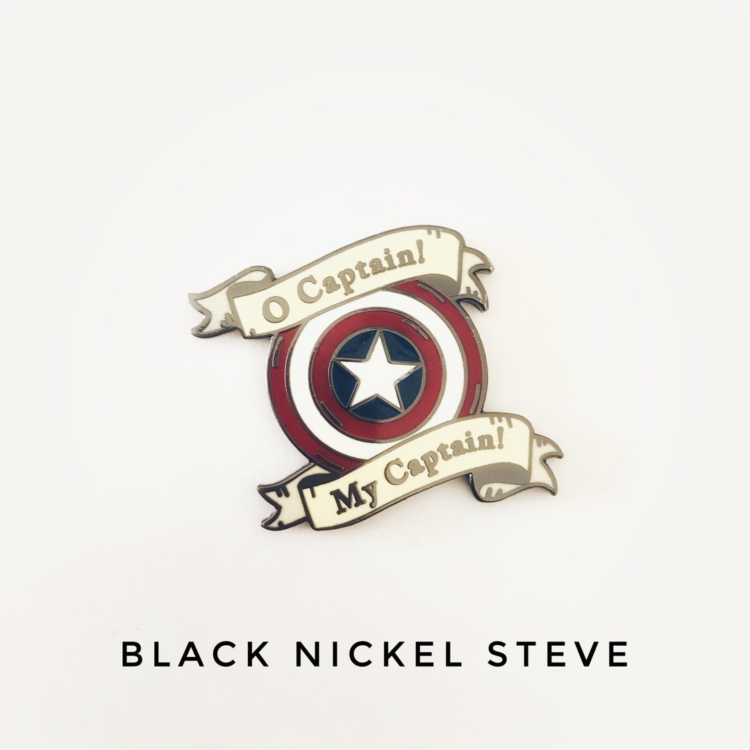 Oh Captain, My Captain America - Shield 1.25" Enamel Pin - Choice of ...