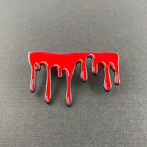 Halloween Drippy Blood, Green Slime, Black, Kawaii Pink 2 Wide Enamel Pin Choice Of Soild or Glitter Red Solid