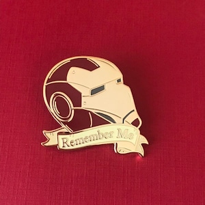 Ironman Remember Me - 1.5&quot; Gold Plated Hard Enamel Pin, Tony, Endgame