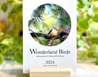 2024 Bird Calendar | 2024 Bird Desk Calendar | 2024 Bird Photography Calendar | 2024 Desk Calendar with wood stand | 2024 Calendar