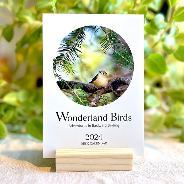 2024 Bird Calendar | 2024 Bird Desk Calendar | 2024 Bird Photography Calendar | 2024 Desk Calendar with wood stand | 2024 Calendar