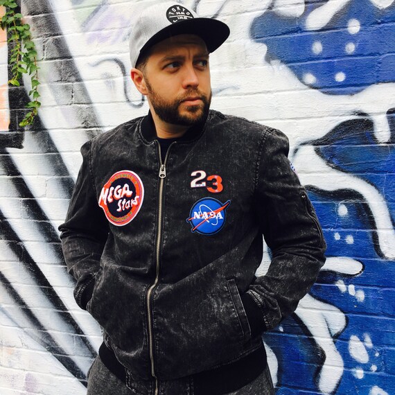 nasa patch denim jacket