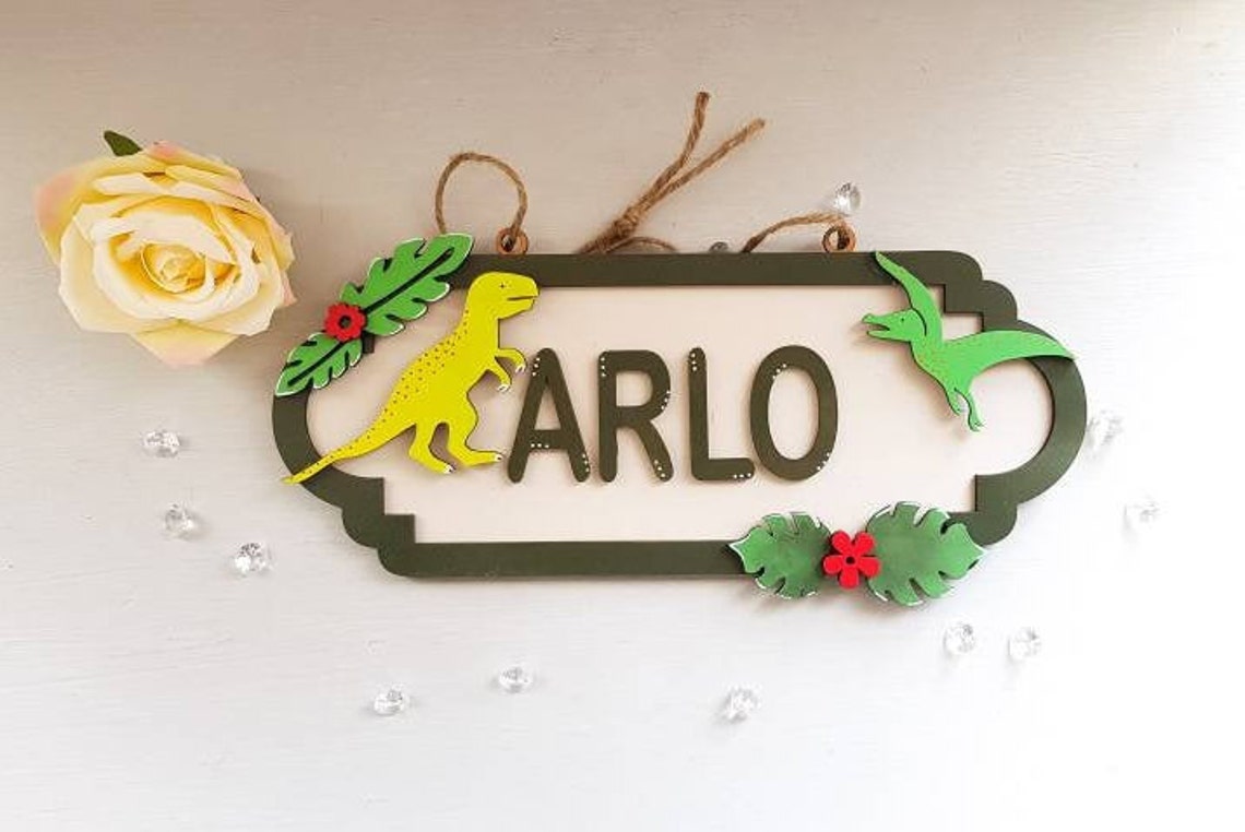 Personalised wooden door signs. Children's bedroom name Etsy