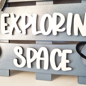 Space Themed Pallet Sign. Quirky Children's Wall Art. - Etsy