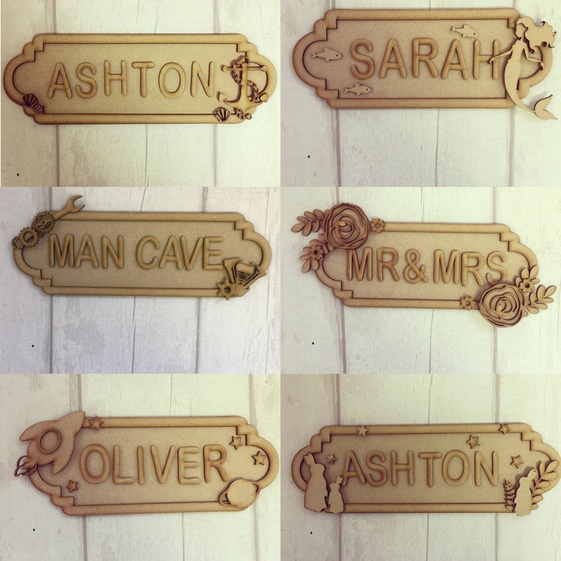 Personalised Wooden Door Signs. Children's Bedroom Name Etsy UK
