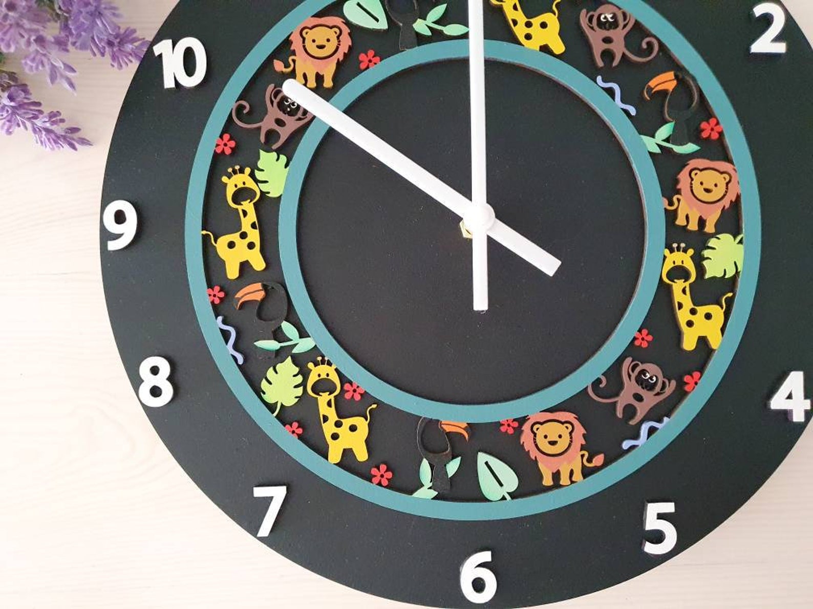 Safari / reloj de pared temático de la selva. Dormitorio arte | Etsy