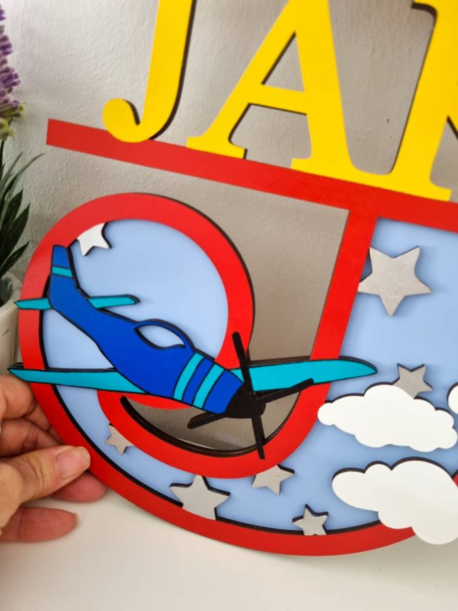 Personalised Aeroplane Themed Letter. Plane Bedroom Decoration Initial ...