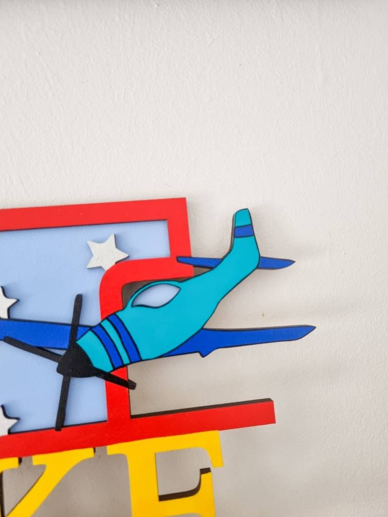 Personalised Aeroplane Themed Letter. Plane Bedroom Decoration Initial ...