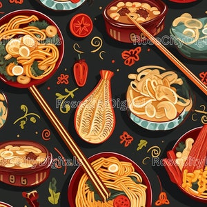 Chinese Food Seamless DIGITAL PRINT