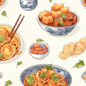 Chinese Food Seamless DIGITAL PRINT