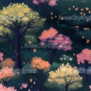 Fairycore Pastel Trees Seamless DIGITAL PRINT