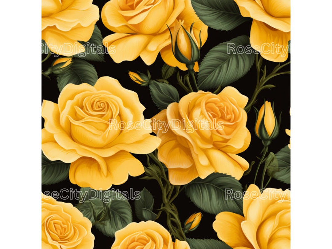 Yellow Roses Digital Yellow Roses Seamless DIGITAL PRINT - Etsy