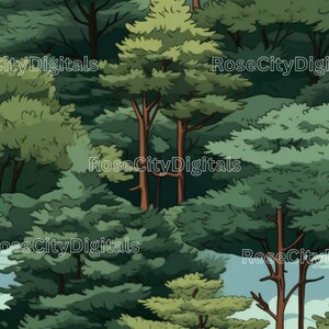 Pine Tree Forest Seamless DIGITAL PRINT