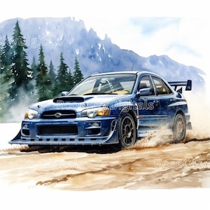 1998 Subaru WRX Watercolor DIGITAL PRINT