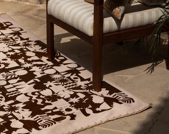 Grey Cotton Hand-Printed Flatwoven Kilim Rug | Ideal for Summer Beach House | Delightful Rugs to Elevate Your Living Room | Washable 3x5 5x7