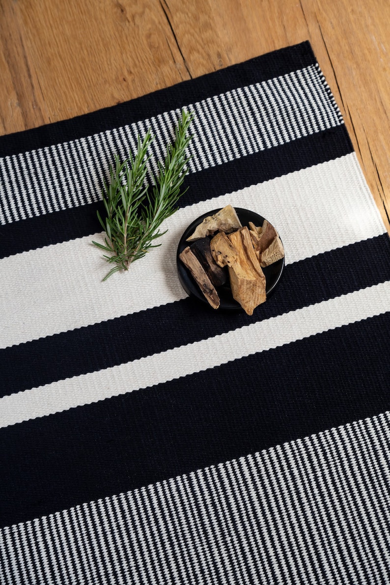 Black and White Bath Rugs Bathroom Rugs Set Bath Mat Etsy