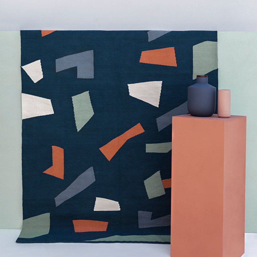 Terrazo Rug Terrazzo Handmade Flatwoven Modern Kilim Rug; Rug Runner; Area Rug ...