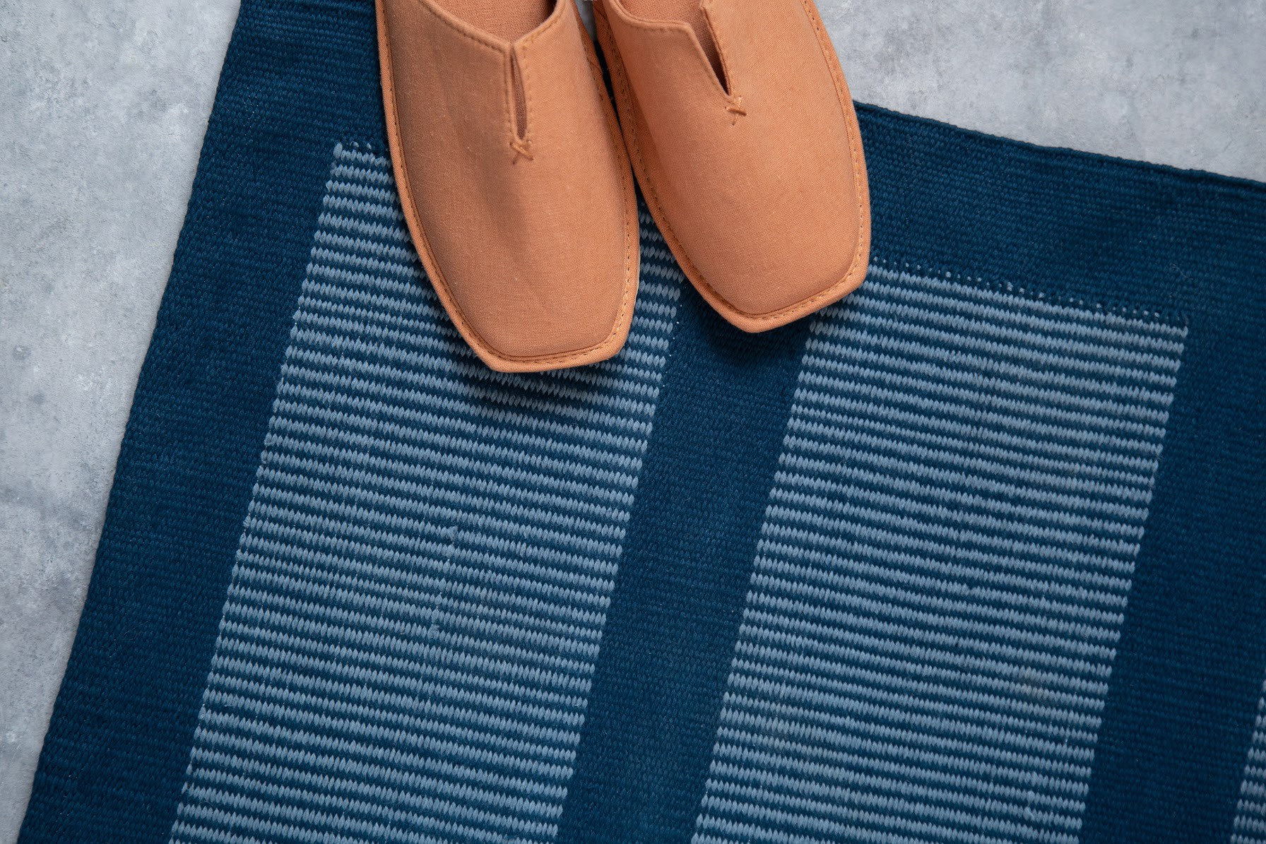 Blue Bathmat Bathroom Rug | Soft Washable Cotton Bath Mats and Rugs | Trendy Modern Shower Tub bathmats | Kitchen Door Kilim Rug 2x3 2'x3'