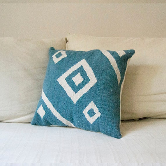 Teal Blue Decorative Throw Pillow Case Holiday Sale Southwestern Pillowcases Stock Immediate Delivery Cute Flatwoven Handmade Pillow Etsy Canada