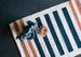 Nautical Handwoven Bathmat kilim rug; bath kitchen mat; 70x50cm 26x20 27x20inch handmade flatwoven boho simple modern; Indigo blue Orange 