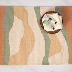 Earth Tones Bathmat Bath Mat Woven Rug | Cotton Runner Set | 26x20 ...