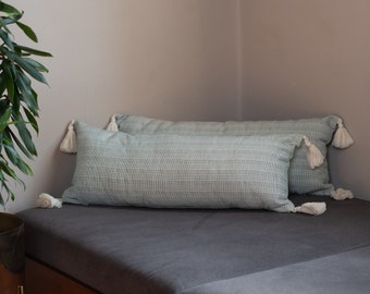 Grüner Baumwoll-Lendenkissen-Bezug | Weiche dekorative Kissenbezüge Set | Wohnzimmer Schlafzimmer Couch Bett Wohnkultur Accessoires | 65x30 cm