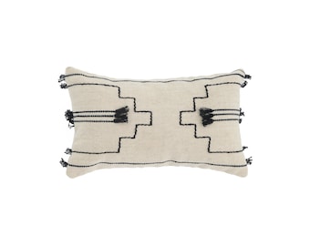 Back and White Drift wool kilim woven throw pillow cover ; decorative pillowcases; bohemian sofa decor; lumbar 12x24 26x16; living room gift