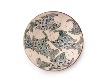 Handmade Ceramic Salad Serving Platter | Distinctive Pottery | Tabletop Dinnerware | Sophisticated Themed Serveware | Artistic Wall Decor