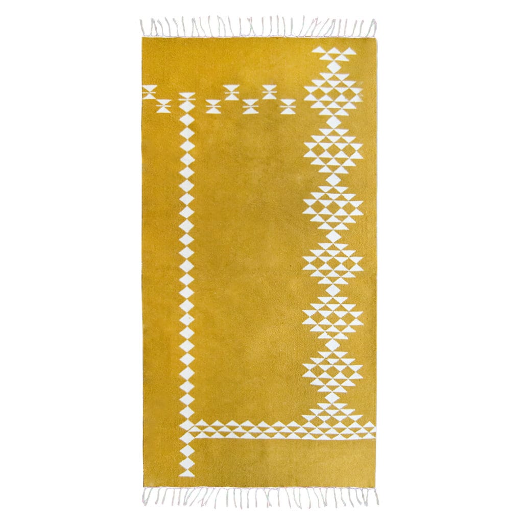Sahara Flatwoven Wool Kilim Area Rug Mustard Yellow Runner Etsy