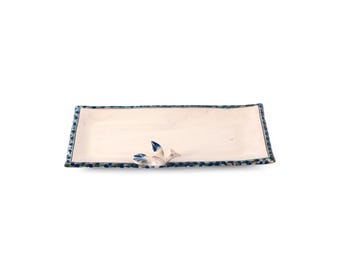 Unique Ceramic Tray | Artisan Handmade Pottery | Elegant Dinnerware Tabletop Accent | Decorative Art Gift