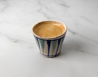 Handgefertigtes Espressotassen-Set aus Keramik | Bleifreies, lebensmittelechtes Geschirr | 4er-Set | Blaugrün | Kaffee Muttertag Vatertag | Niedliche Geschenkideen