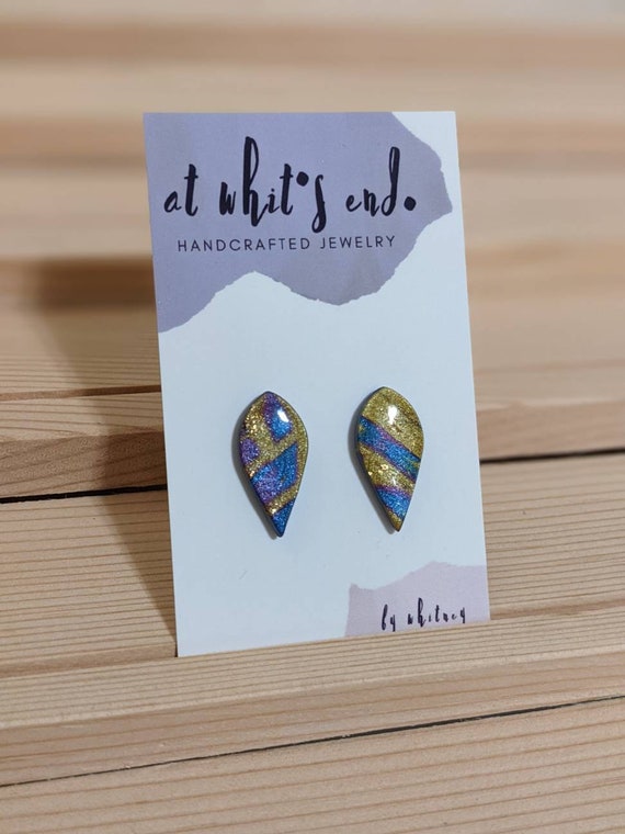 Psychedelic Dagger Studs